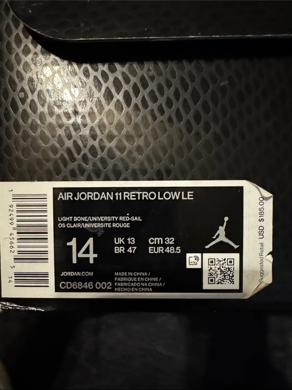 Jordan 11 retro low le men’s size 14 like new